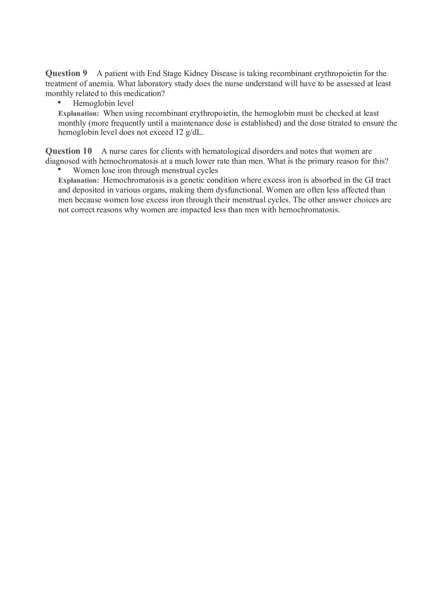 Hemo Function Questions 10 - Page 2