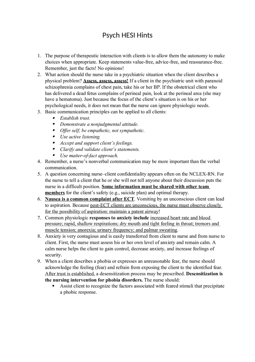 Psych HESI Hints - Page 1