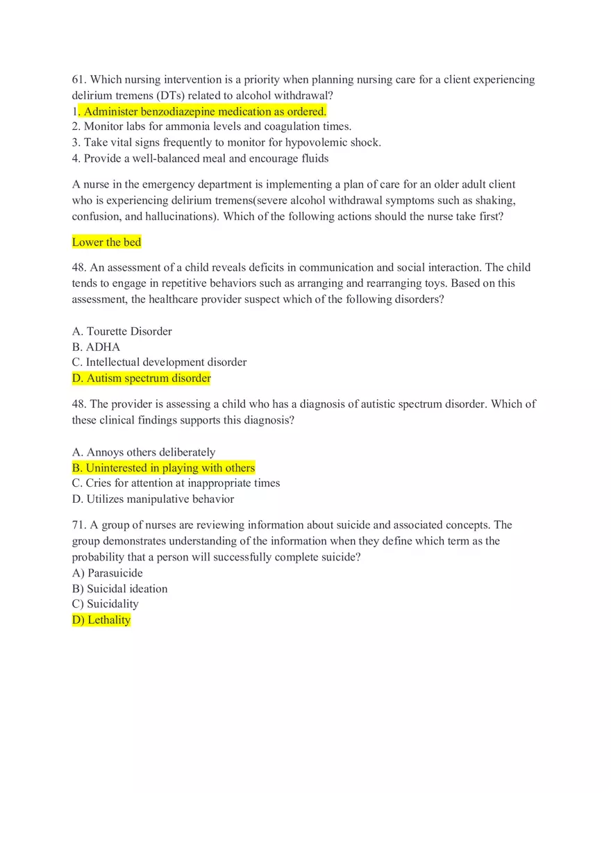 A Nurse is Caring for a Client Who is Experiencing Acute Alcohol with Drawal - Page 2