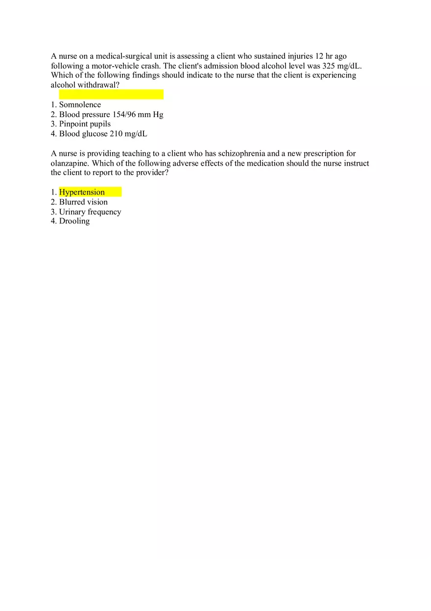 A Nurse is Caring for a Client Who is Experiencing Acute Alcohol with Drawal - Page 6