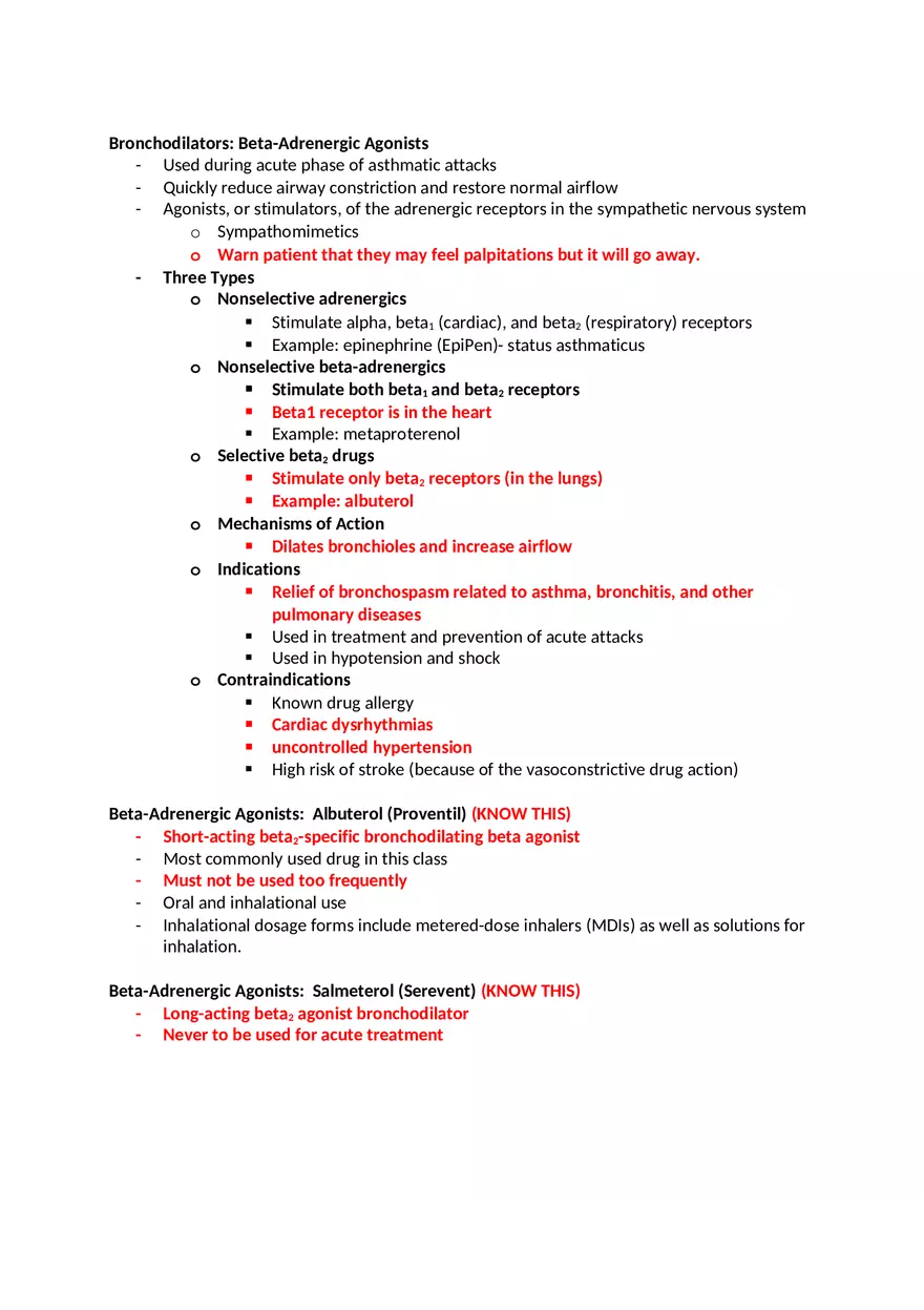 Pharmacology Exam 2 - Page 5