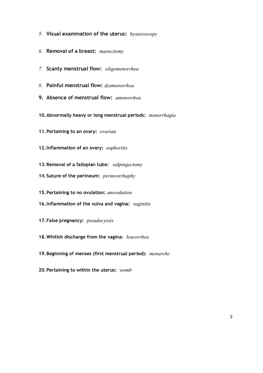 Medical Terminology Chapter 8 Assignment - Page 3