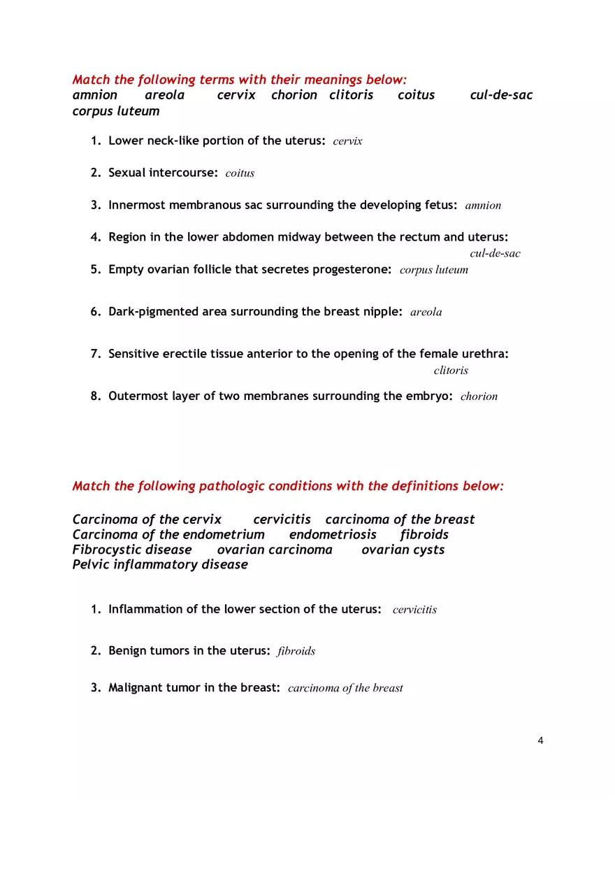 Medical Terminology Chapter 8 Assignment - Page 4