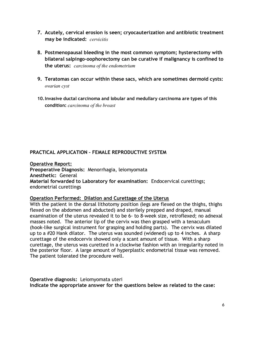 Medical Terminology Chapter 8 Assignment - Page 6
