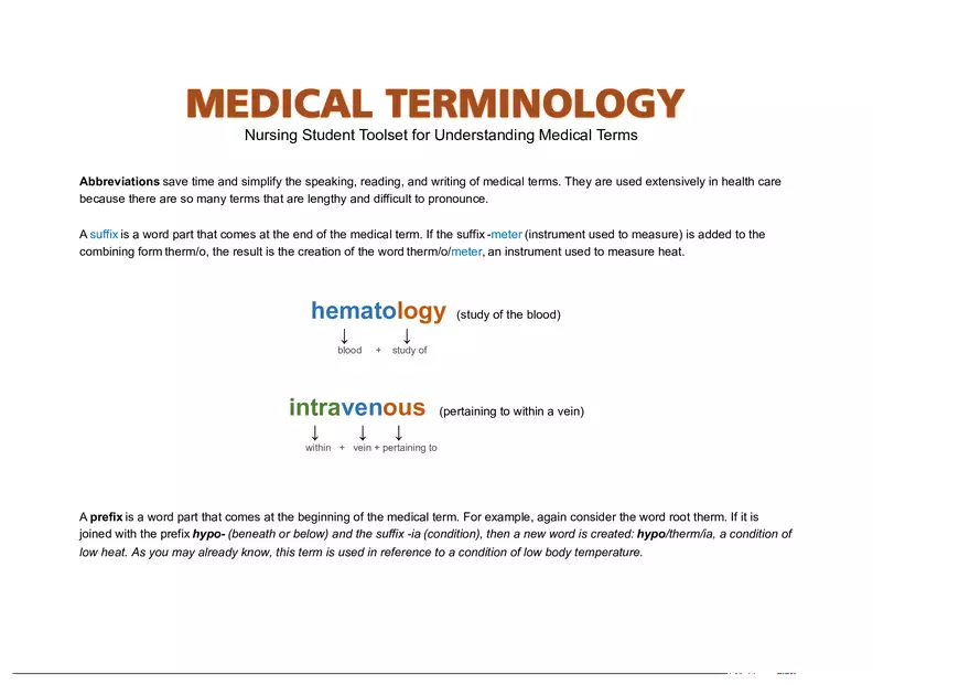 Nursing Student Toolset for Understanding Medical Terms - Page 1