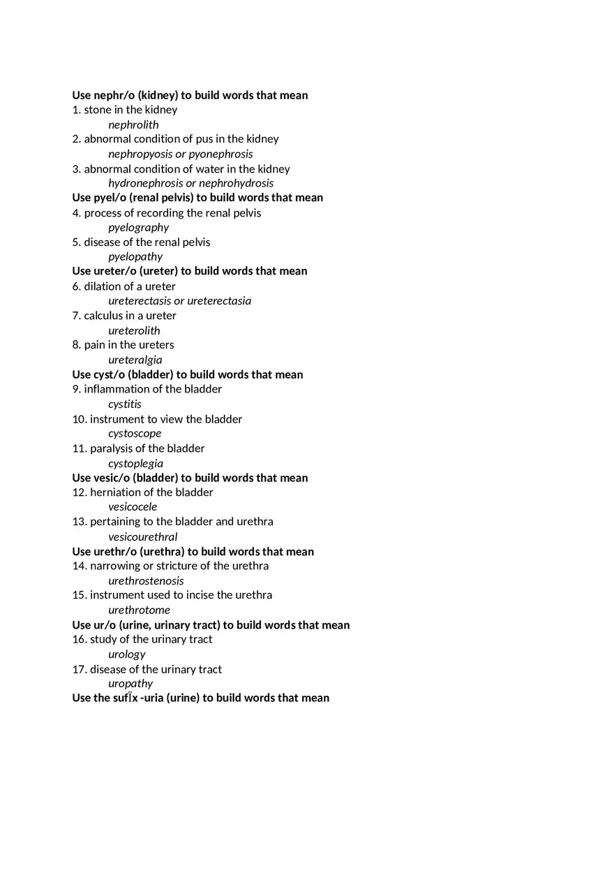 Medical Terminology Week 11 Assignment - Page 1