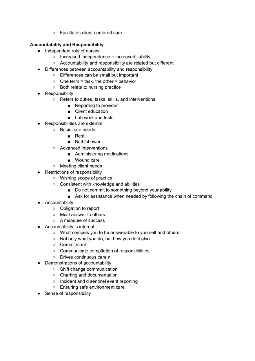 Professional Behaviors in Nursing Notes - Page 2