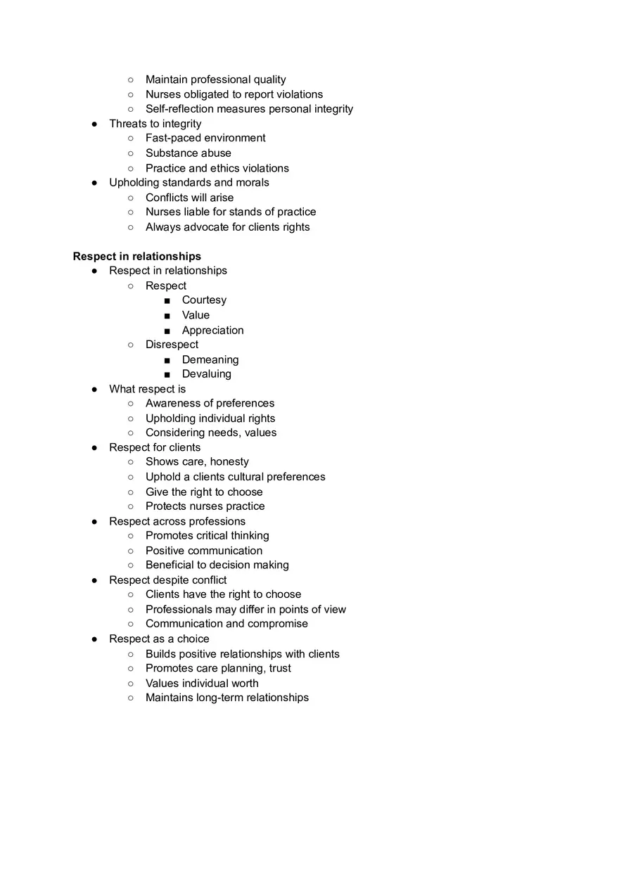 Professional Behaviors in Nursing Notes - Page 5