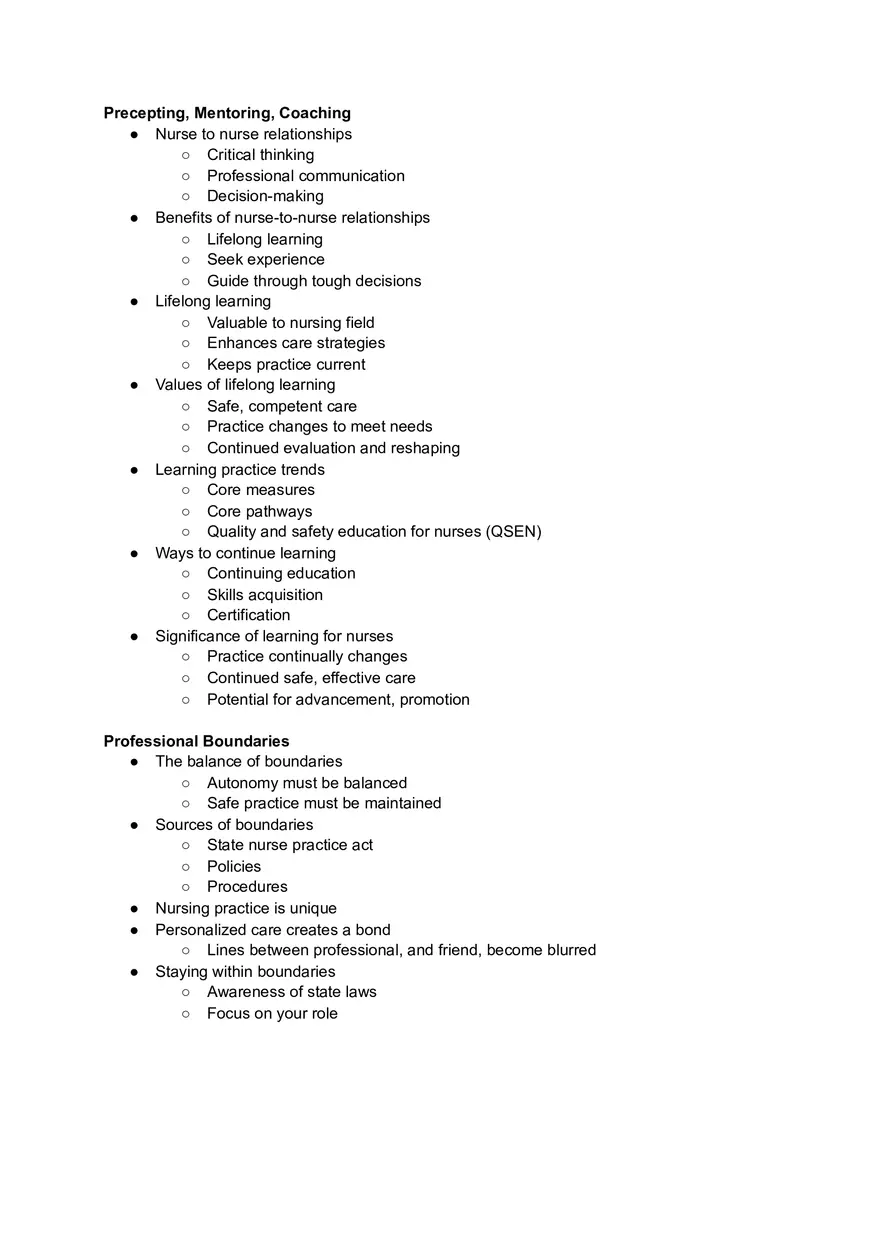 Professional Behaviors in Nursing Notes - Page 6