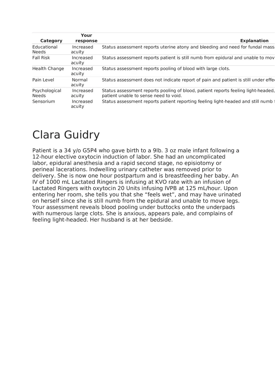 Maternal Newborn Scenarios Clara Guidry - Page 2