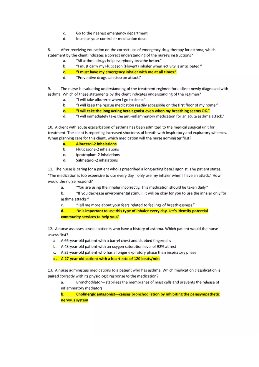 Med Surg Exam The Patient With Asthma - Page 2