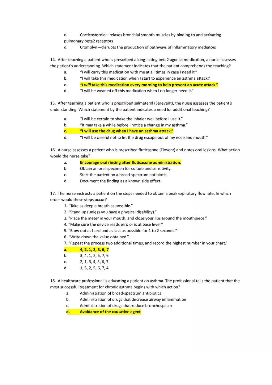 Med Surg Exam The Patient With Asthma - Page 3