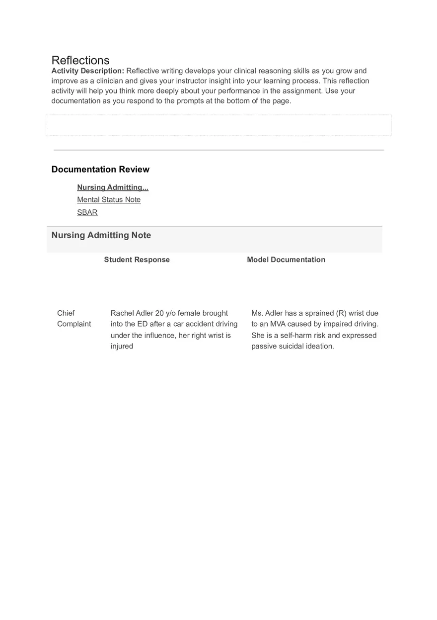 Rachel Adler Shadow Health - Page 1