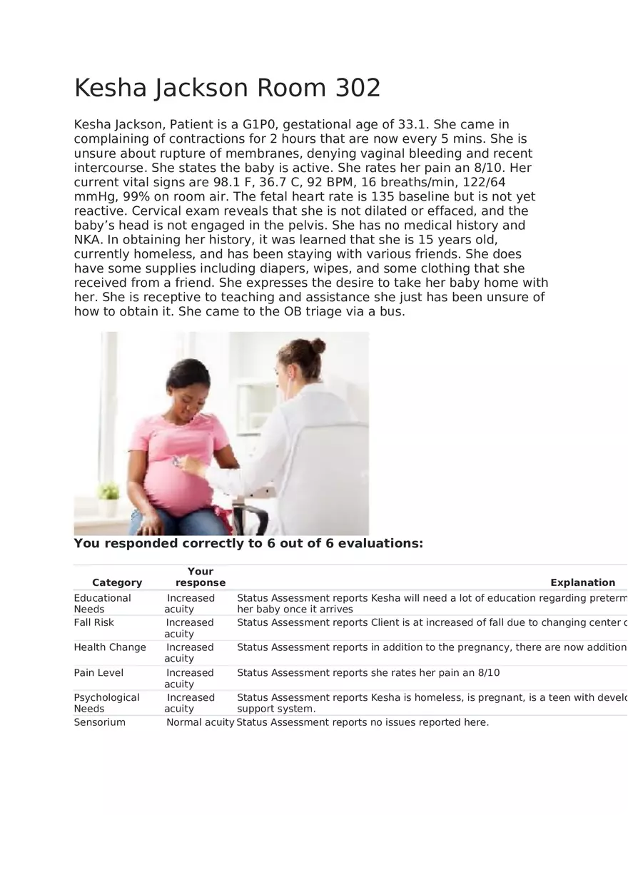 Maternal Newborn Scenarios Kesha Jackson - Page 1