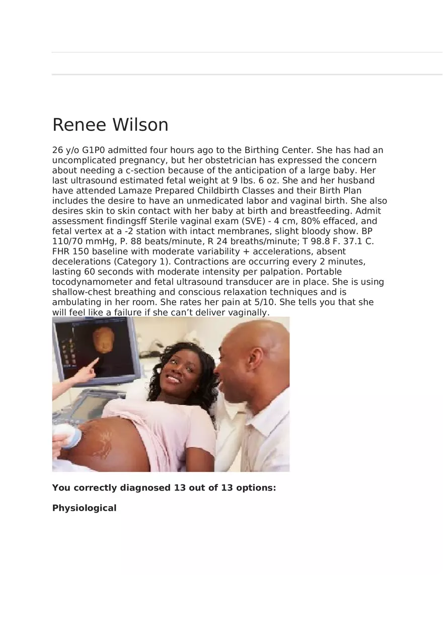 Maternal Newborn Scenarios Renee Wilson - Page 1