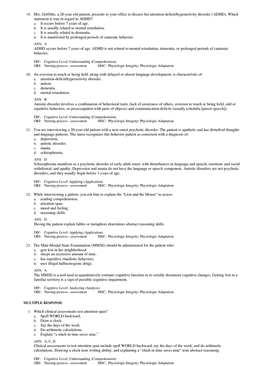 Chapter 07 Mental Status Answers - Page 4