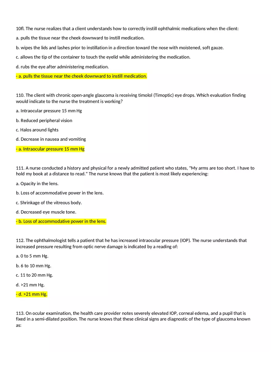 Multidimensional Care 1 Exam Part 3 Answers - Page 7