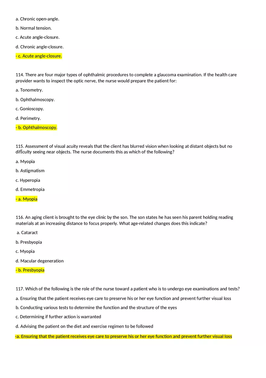 Multidimensional Care 1 Exam Part 3 Answers - Page 8
