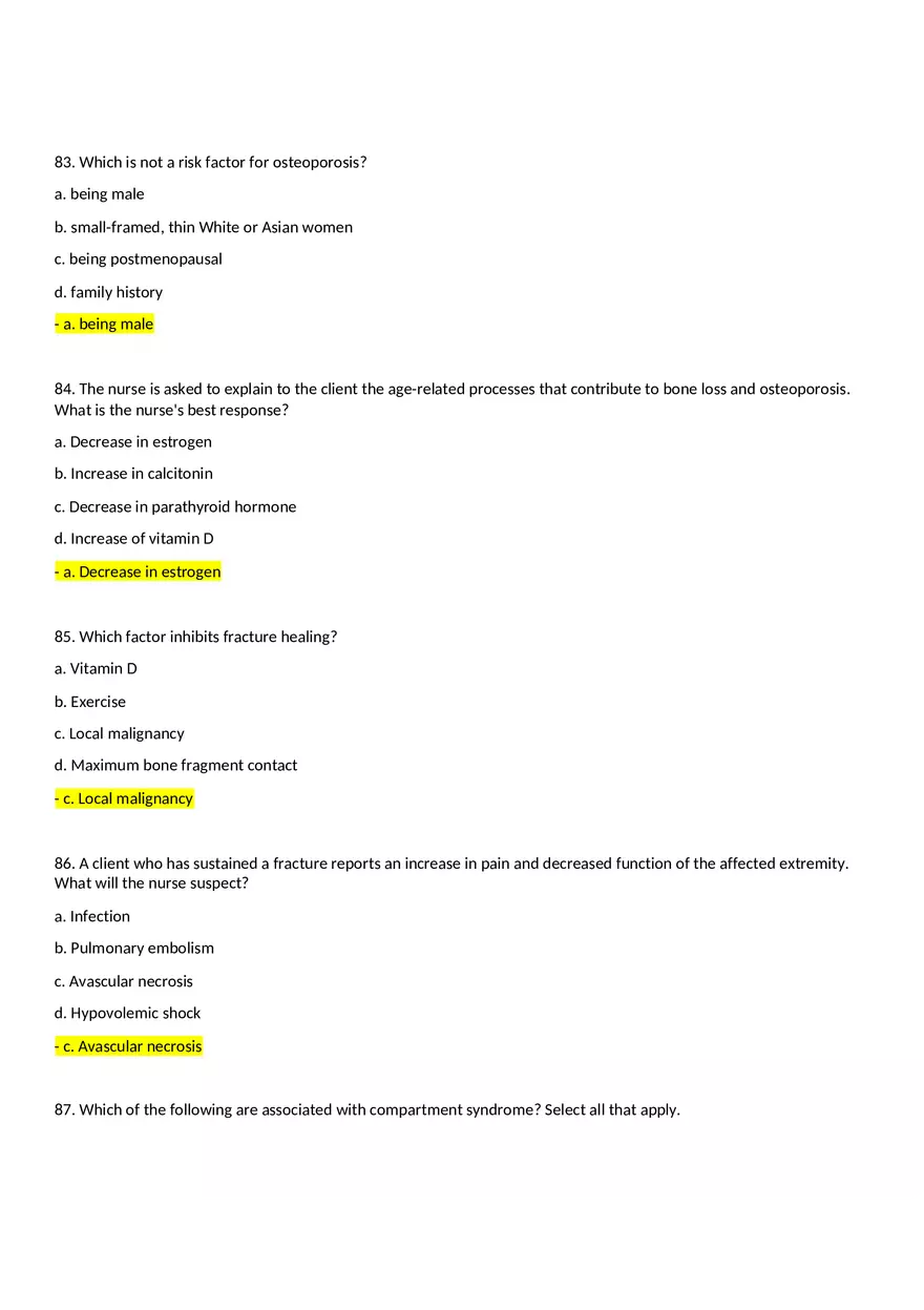 Multidimensional Care 1 Exam Part 3 Answers - Page 1