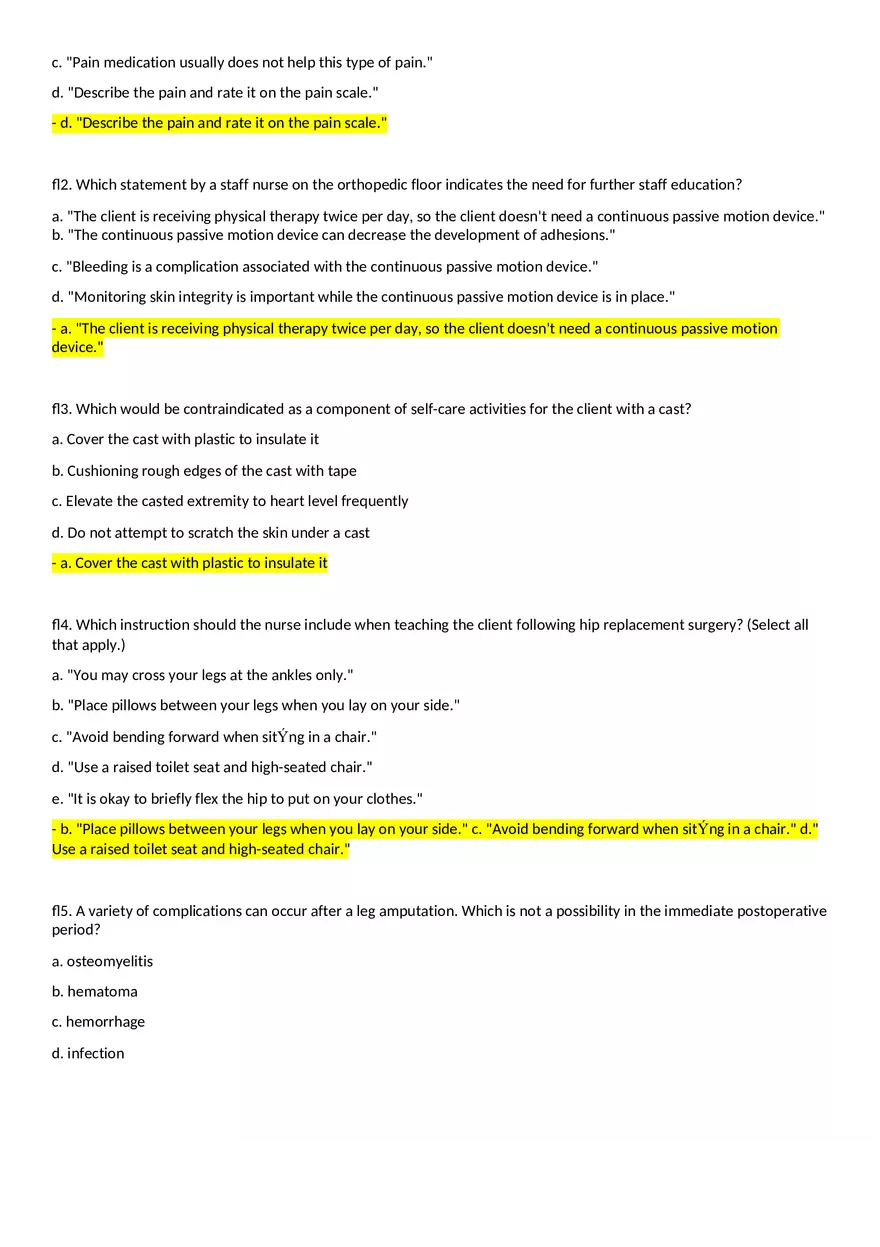Multidimensional Care 1 Exam Part 3 Answers - Page 3