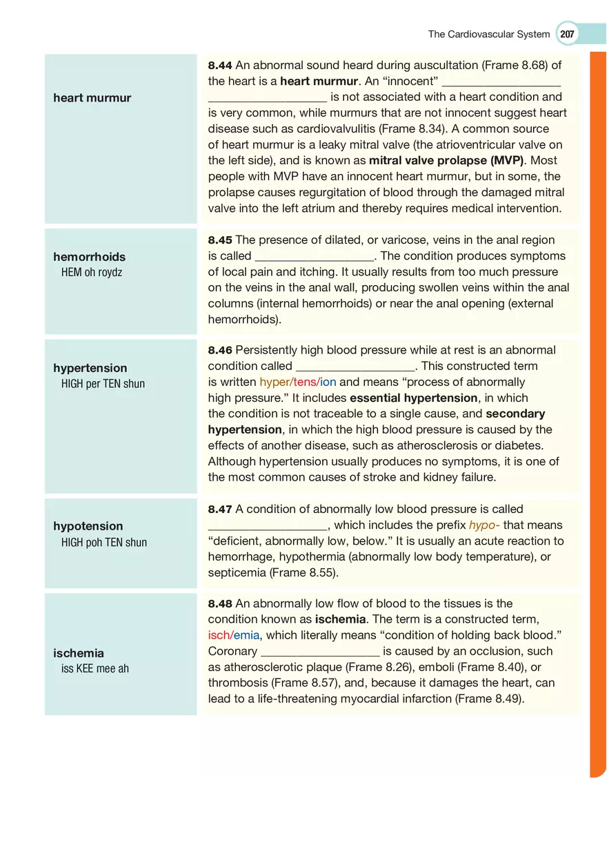 The Cardiovascular System Medical Terminology - Page 8
