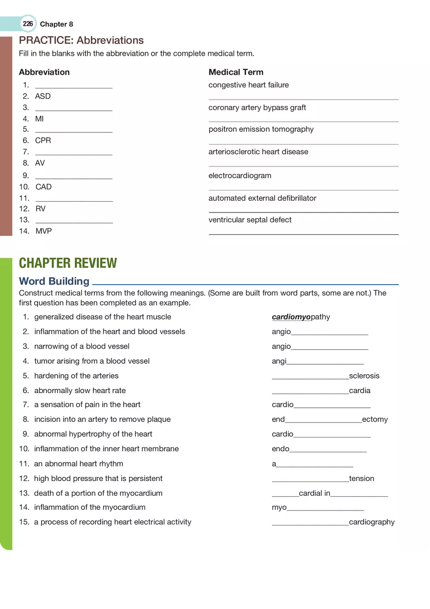 The Cardiovascular System Medical Terminology - Page 29