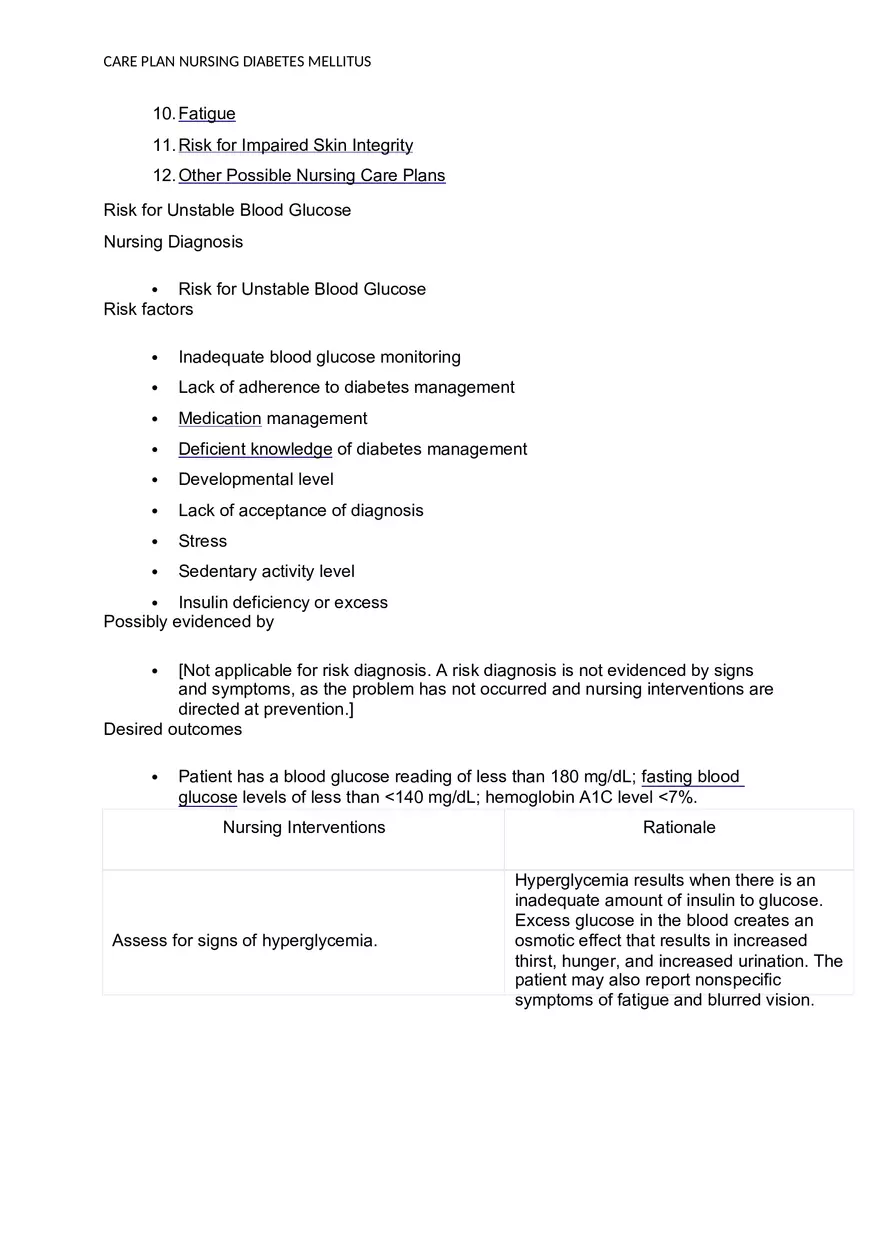 Care Plan Nursing Diabetes Mellitus - Page 2