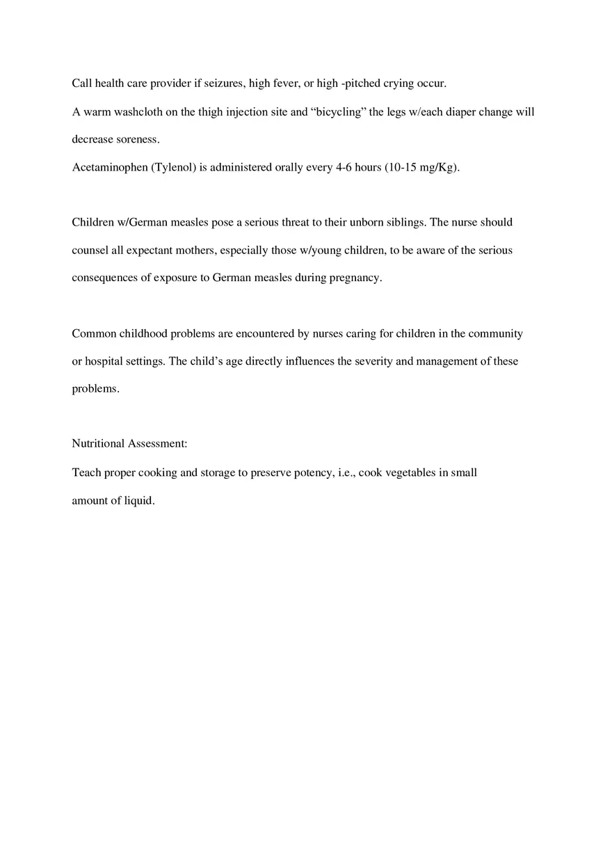 HESI Pediatrics Exam Hints - Page 7