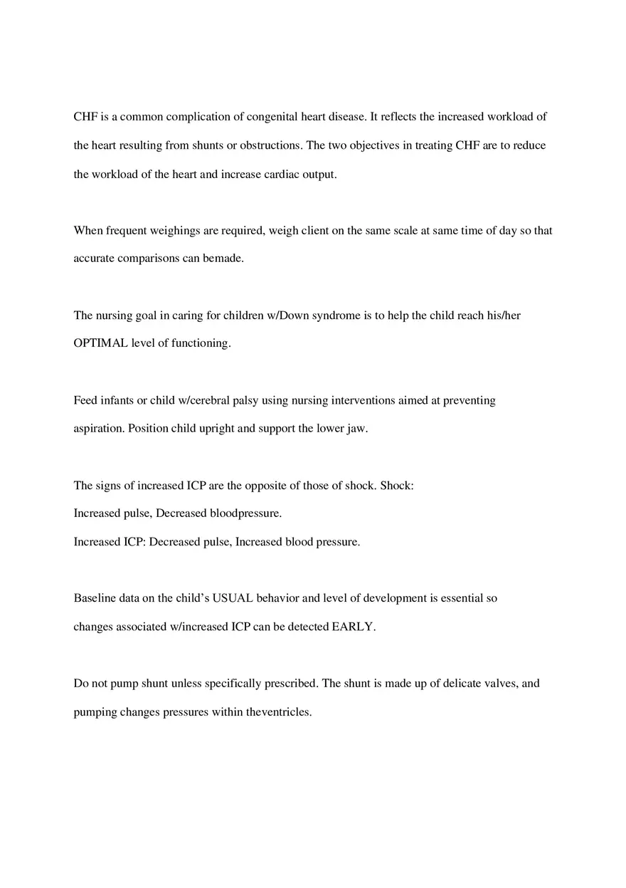 HESI Pediatrics Exam Hints - Page 10