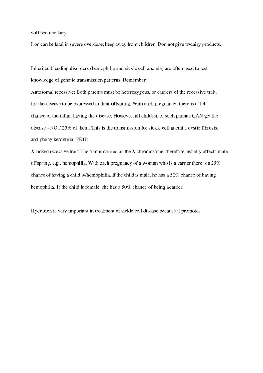 HESI Pediatrics Exam Hints - Page 13