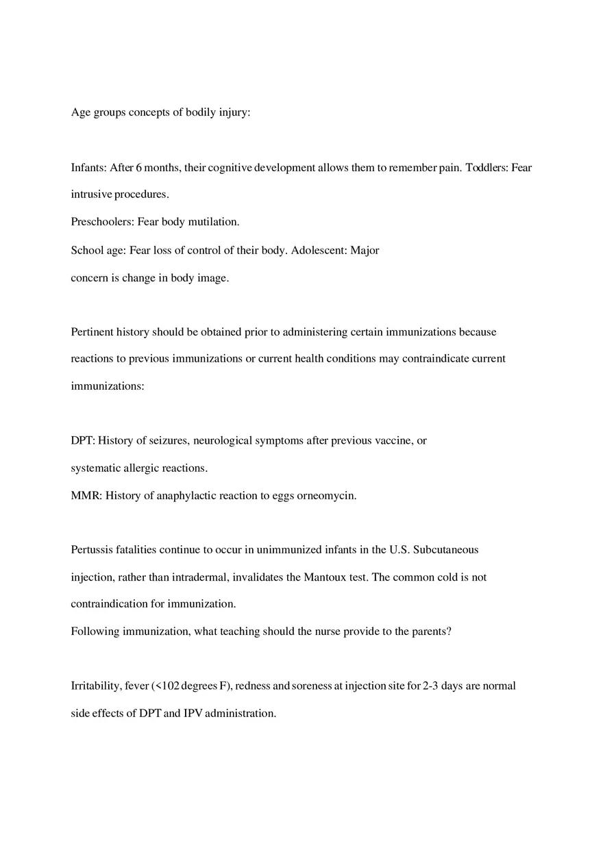 HESI Pediatrics Exam Hints - Page 6