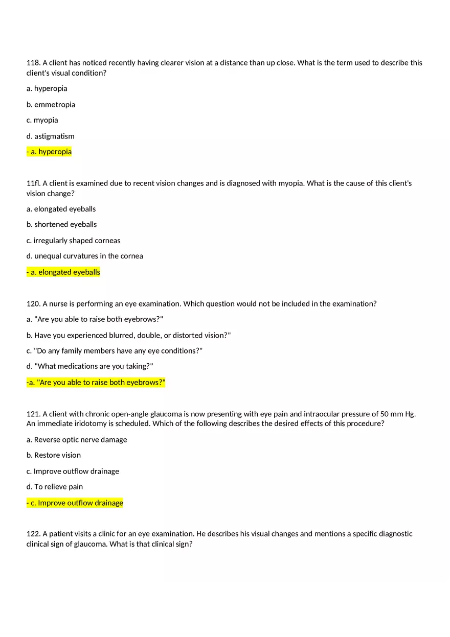 Multidimensional Care 1 Exam Part 4 Answers - Page 1