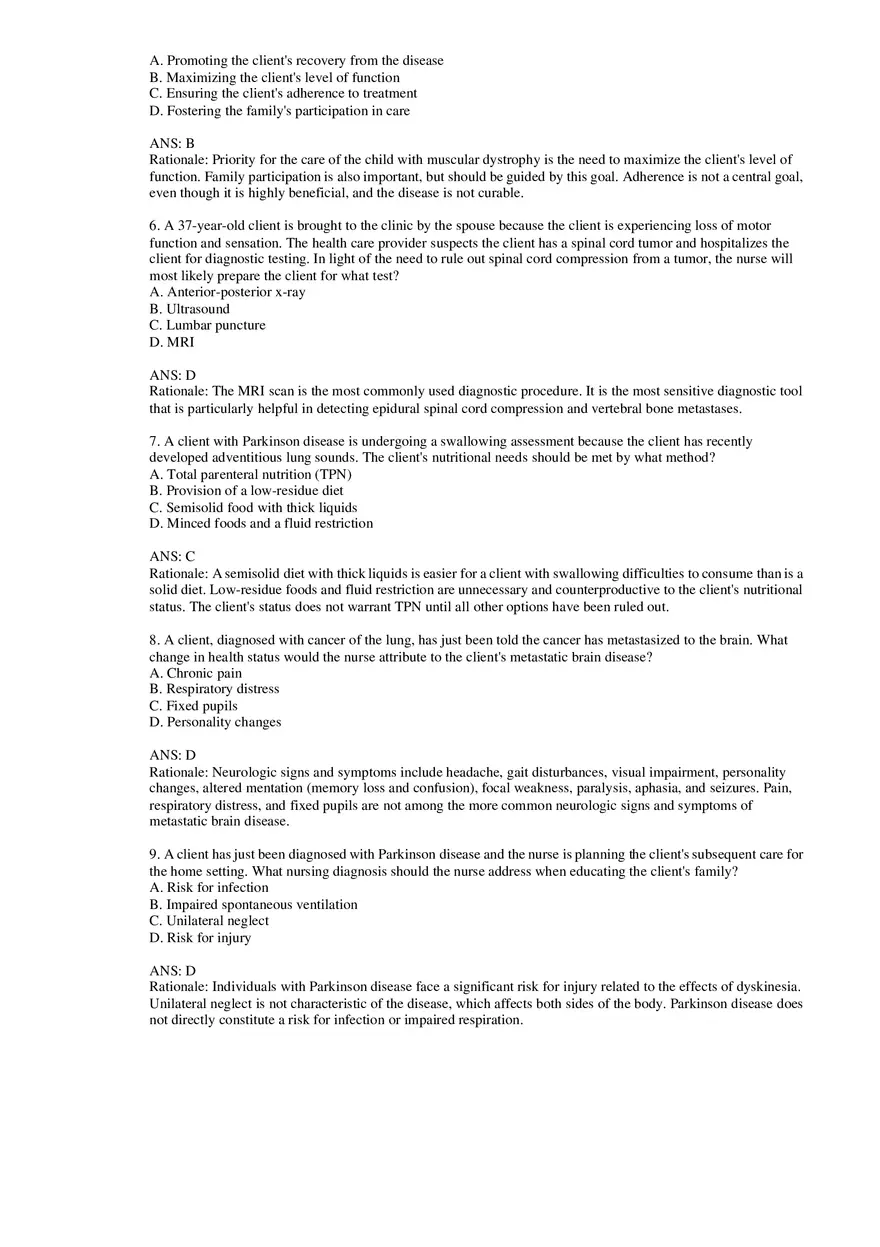Chapter 65 Management of Patients with Oncologic or Degenerative Neurologic Disorders - Page 2