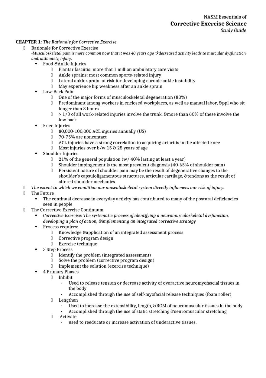 Corrective Exercise Science - Page 1