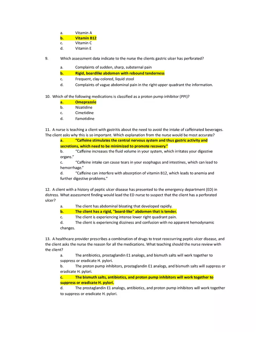 Med Surg Exam Peptic Ulcer - Page 2