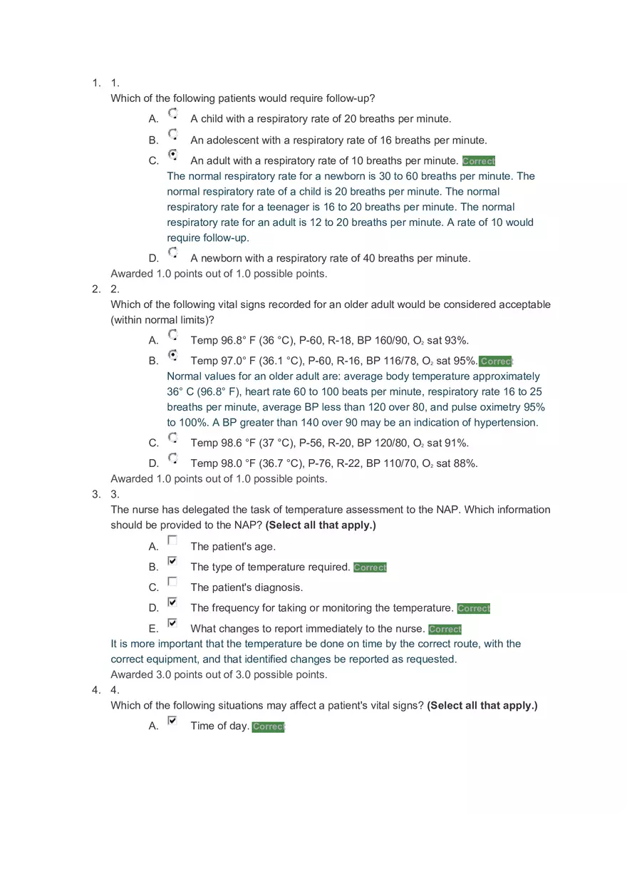 Vital Signs Post Test - Page 1