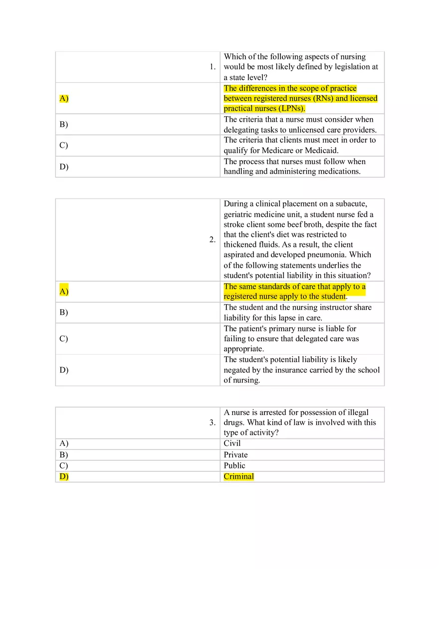 Which Nursing Student Would Most Likely be Held Liable for Negligence - Page 1