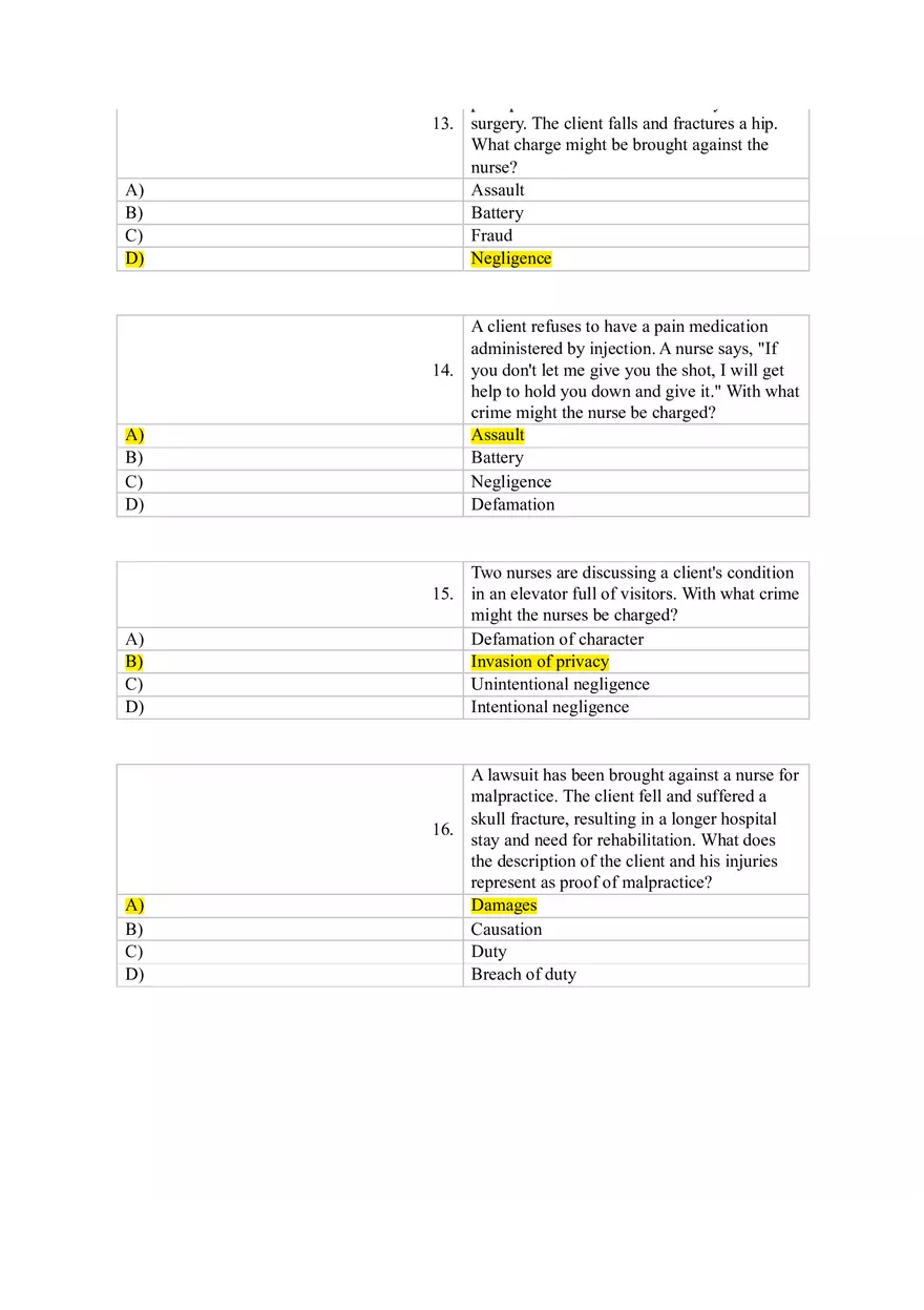 Which Nursing Student Would Most Likely be Held Liable for Negligence - Page 4