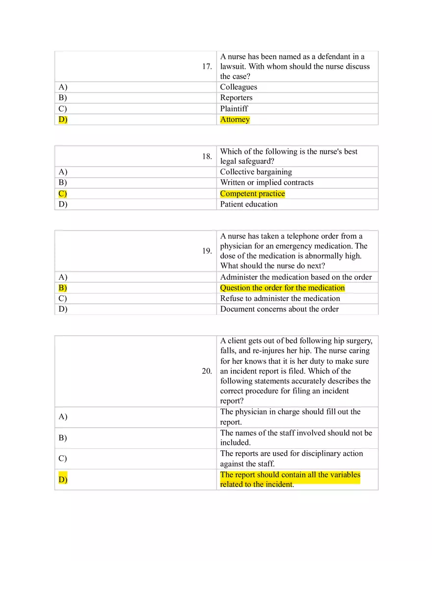 Which Nursing Student Would Most Likely be Held Liable for Negligence - Page 5