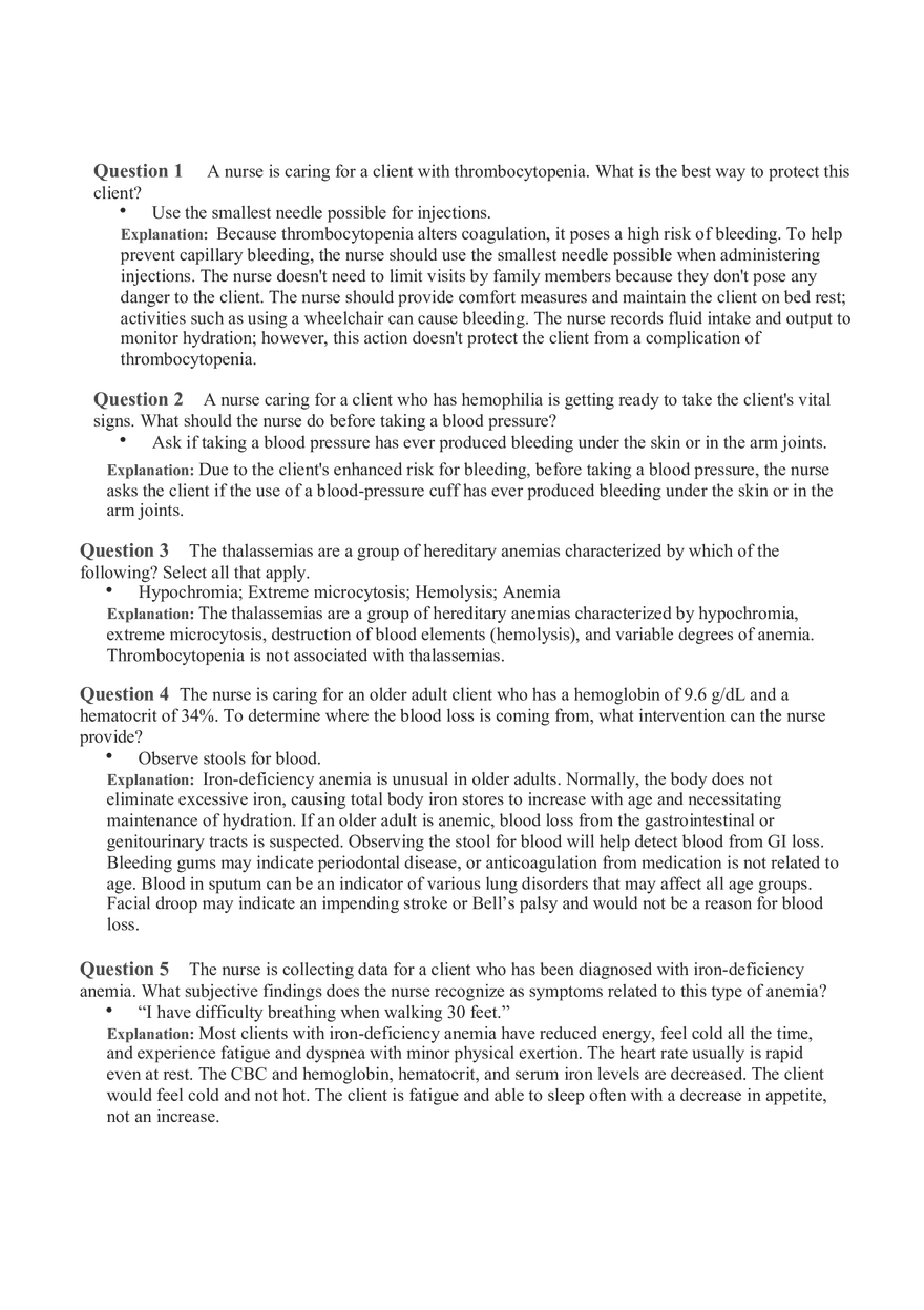Hemo Function Questions 7 - Page 1