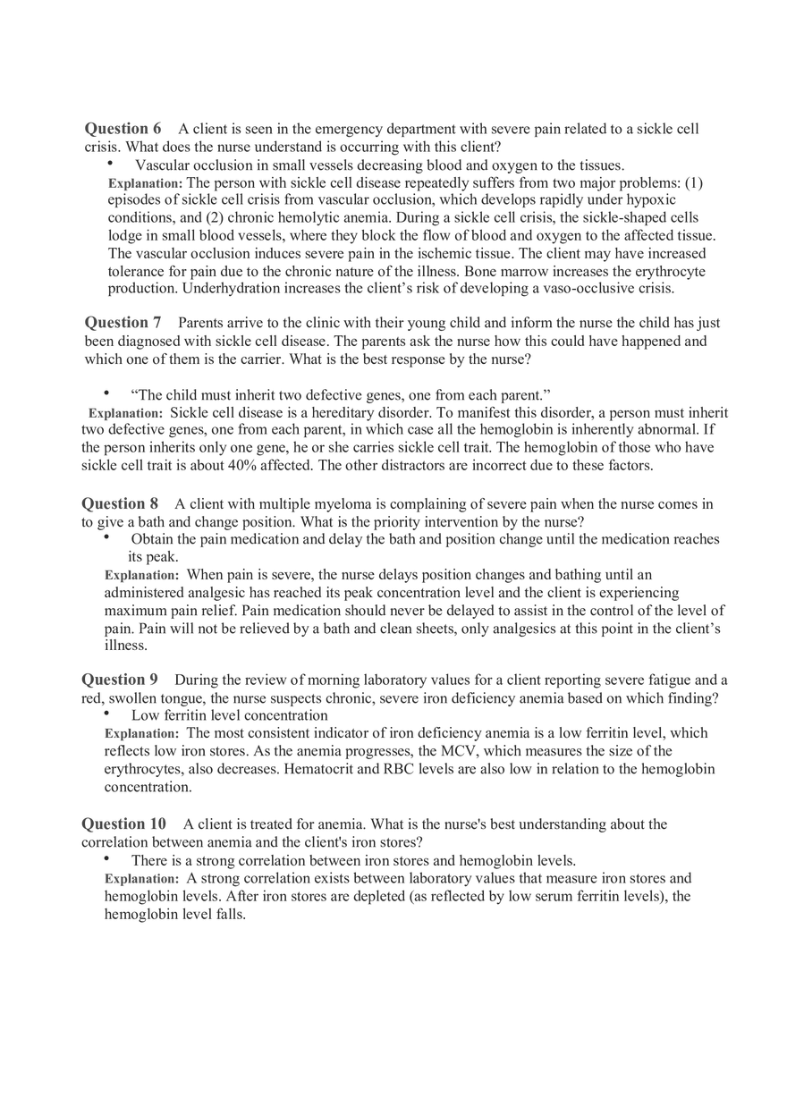 Hemo Function Questions 7 - Page 2