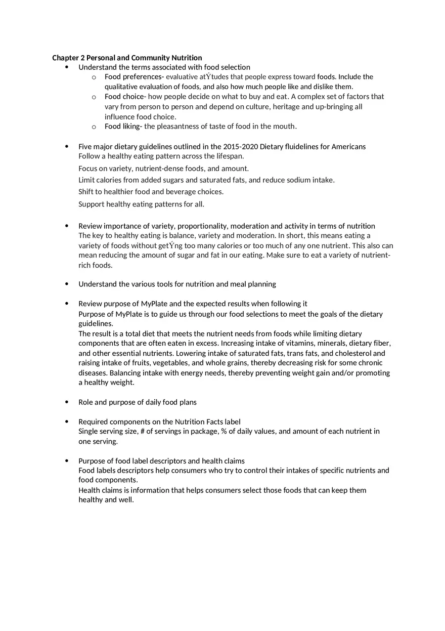 Nursing Exam 1 Study Guide - Page 3