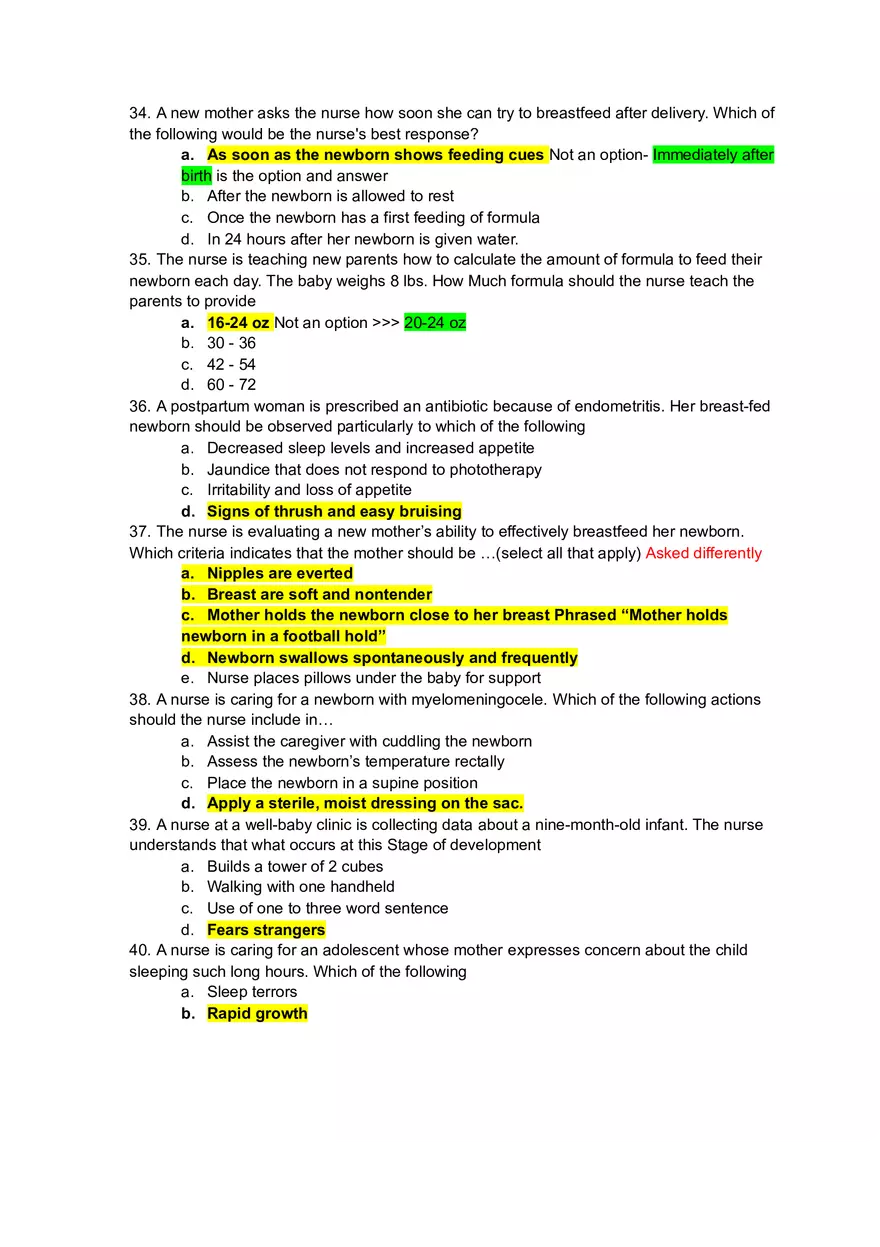 Maternal Child Exam 2 - Page 8