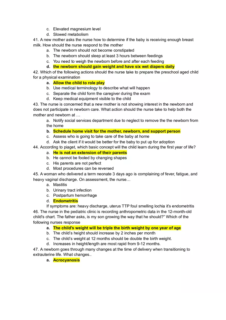 Maternal Child Exam 2 - Page 9