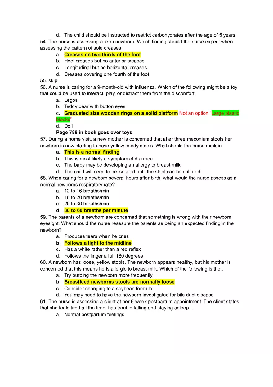 Maternal Child Exam 2 - Page 11