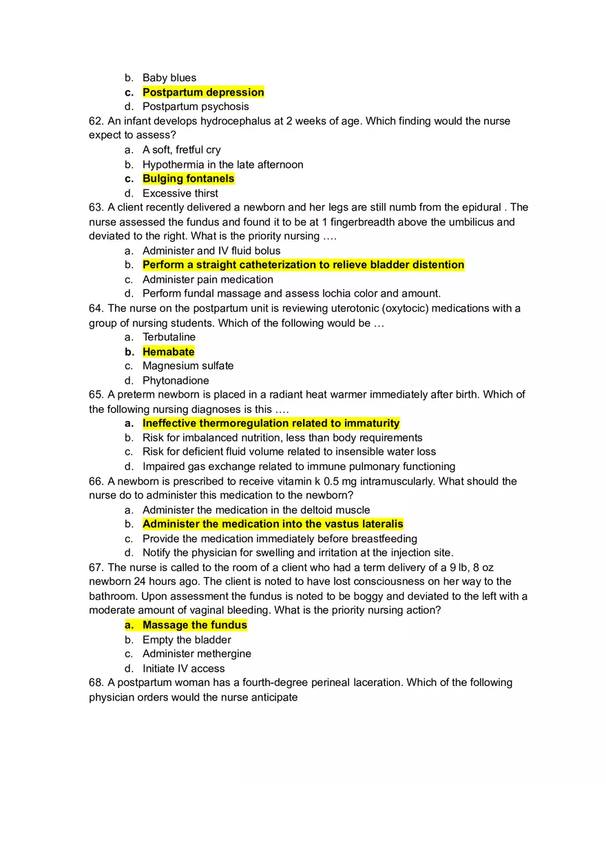 Maternal Child Exam 2 - Page 12