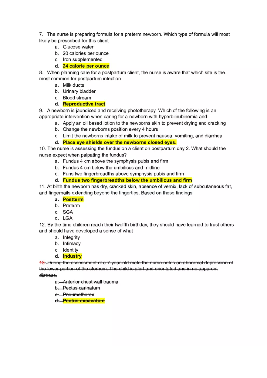 Maternal Child Exam 2 - Page 2
