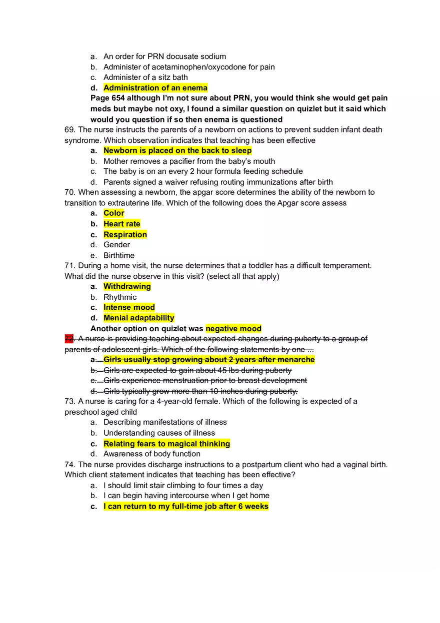 Maternal Child Exam 2 - Page 3
