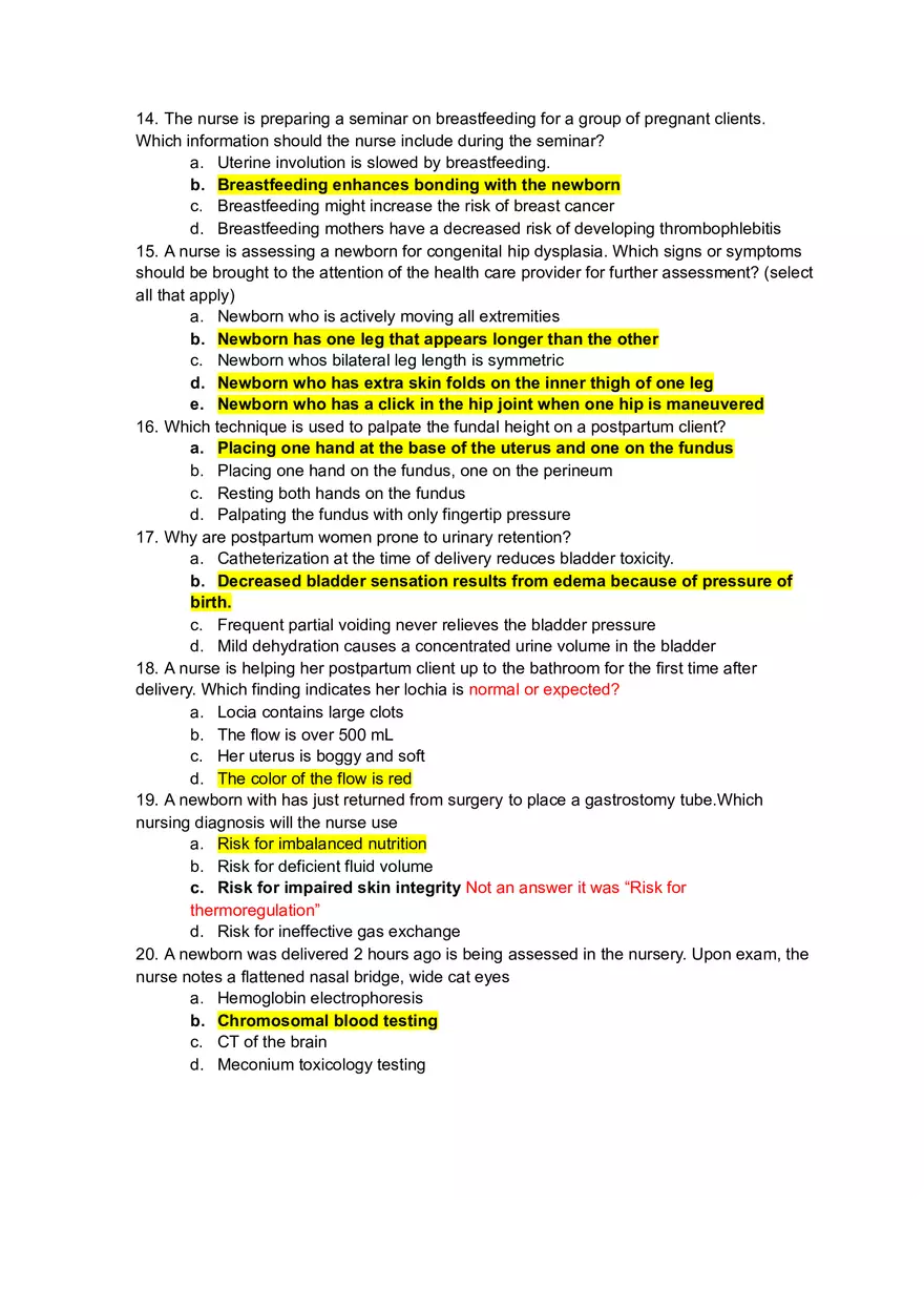 Maternal Child Exam 2 - Page 5