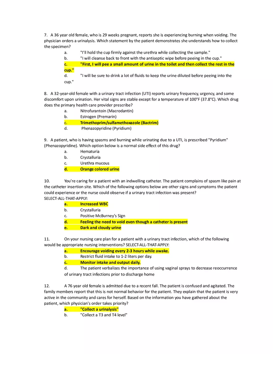 Med Surg Exam UTI - Page 2